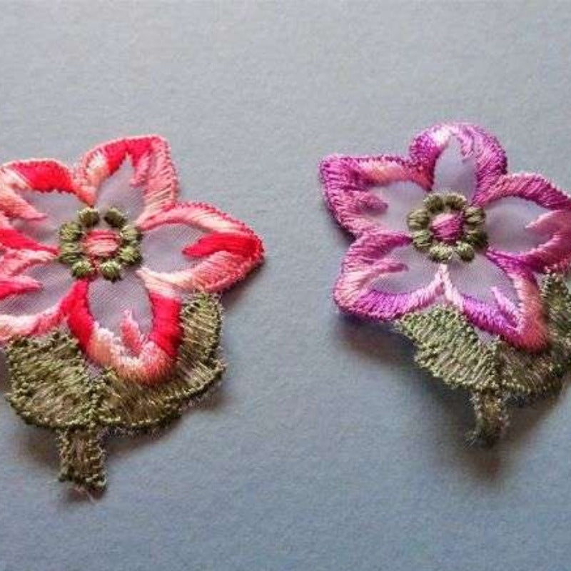 60 lace flower sew on motifs choice of colour size 60mm x 50mm clearance