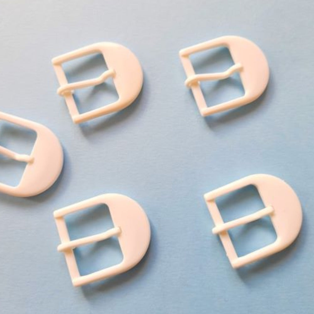 25 White Plastic Buckles With Prong Size 25mm Clearance