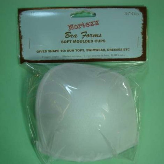 One card of one pair of white bra cup forms