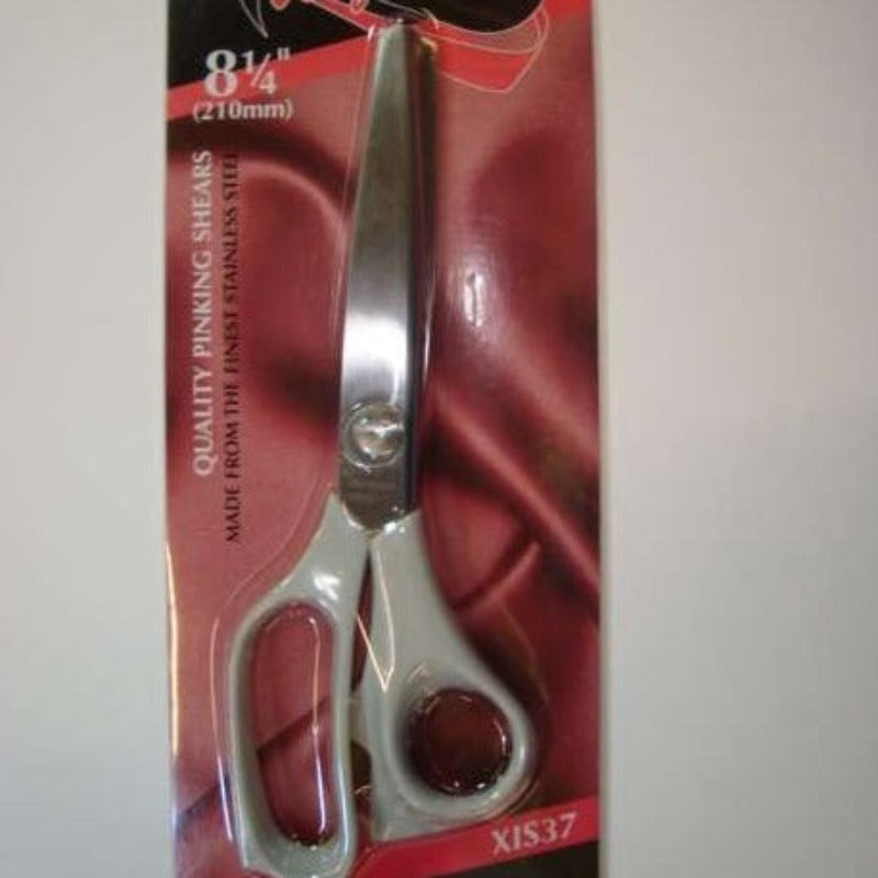 8.25 inch Sewing Wizards Pinking Shears Janome Sewing Wizards Range Scissors cream coloured handles
