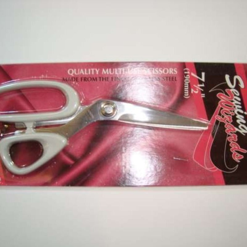 7.5 inch Sewing Wizards Multi use Sewing Craft Scissors Janome cream coloured handles