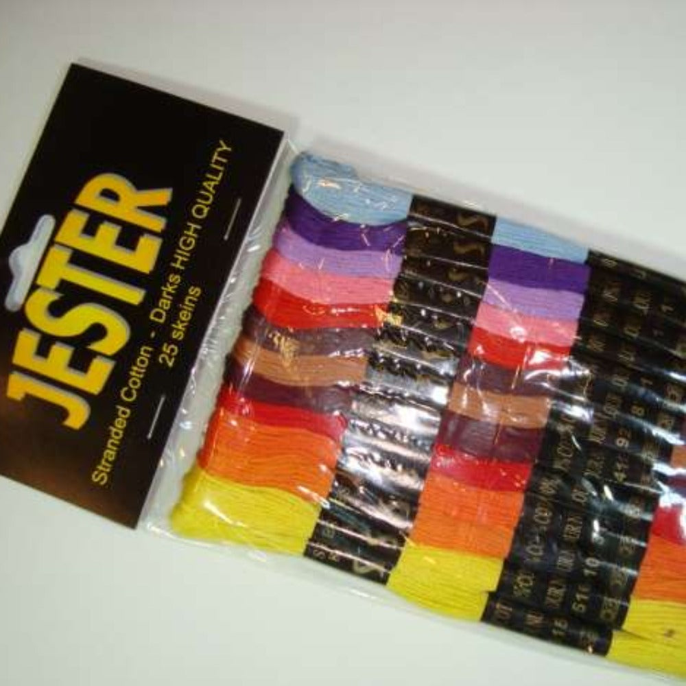Jester embroidery thread pack of 25 skeins ASSORTED colours