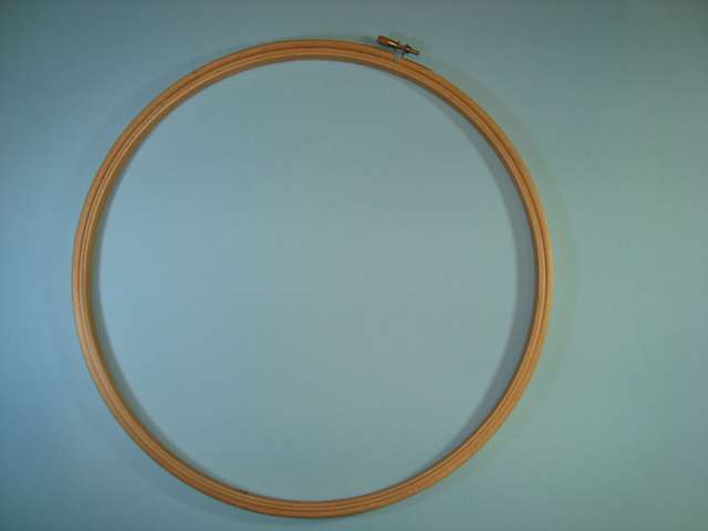 Embroidery hoop wooden with metal gold colour screw and silver colour fitting