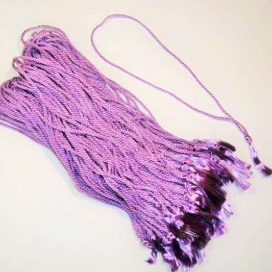 100 cords lilac with mini tassels 23cm long and 2mm wide clearance