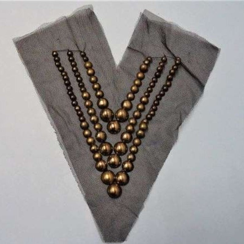 Black Fine Net Motifs With Silver Metal Studded Design 30cm x 27cm Clearance