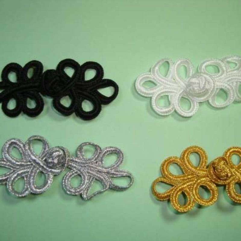 10 sets of frogs fasteners 7cm x 3cm choice of colour