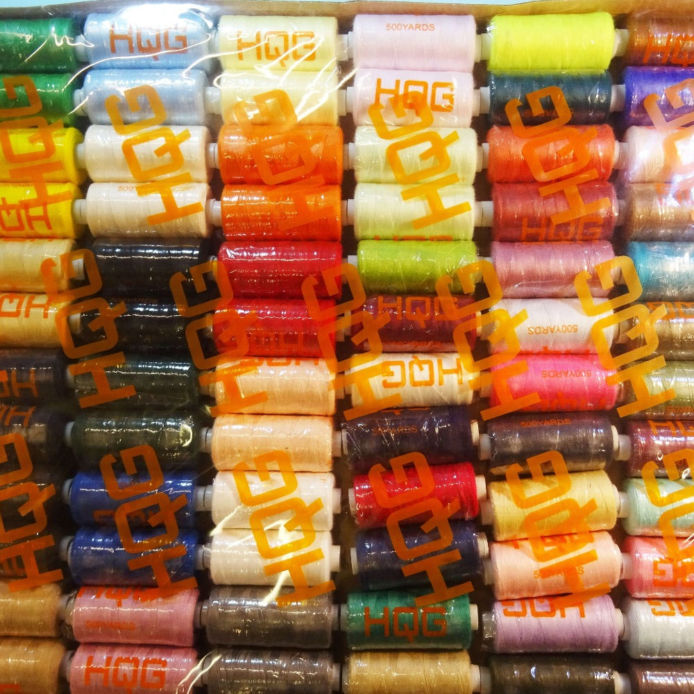72 Reels Of 500 Yards / 460 Metres Spun Polyester Machine Thread Assorted Colours
