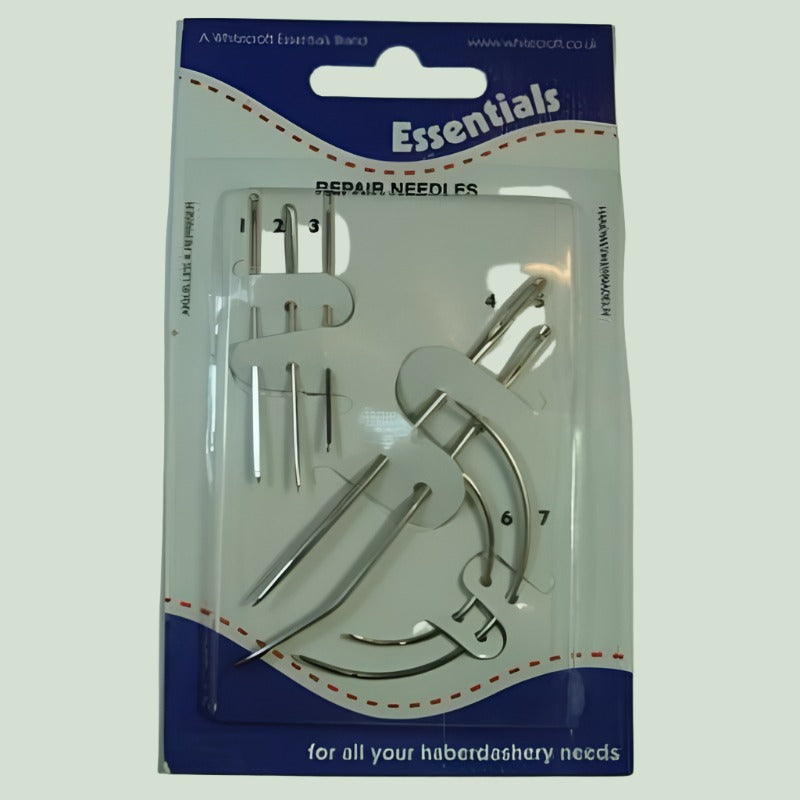 Card of 7 repair needles Whitecroft brand