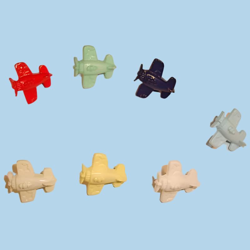 100 aeroplane shape buttons Size 15mm choice of colour