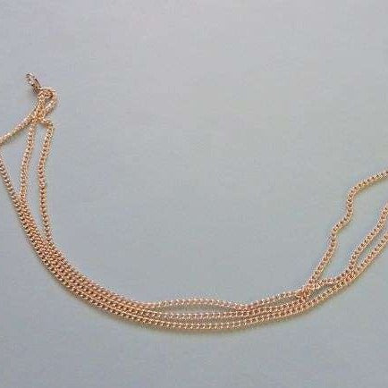 Silver colour trim with three 5mm chains with two large 12mm x 23mm fasteners 32cm long clearance