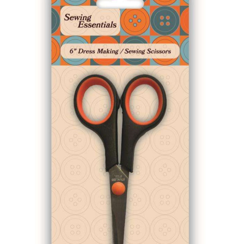 Pair of Sewing Scissors With Back and Red Handles size 15cm / 6 inch Essentials Brand