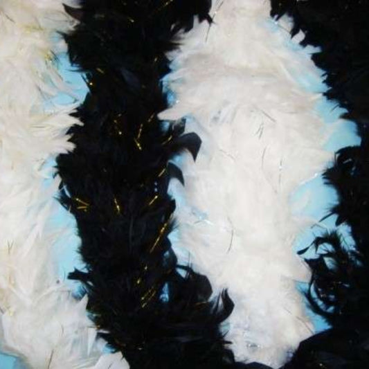 Feather quality boa with metallic glitter threads choice of colour