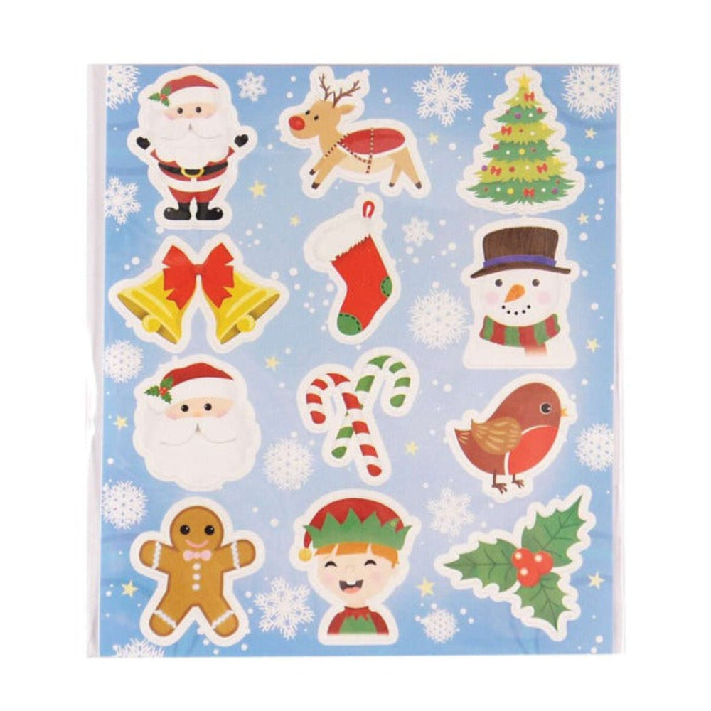 12 Sheets Of Christmas Stickers With 12 Stickers On Each Sheet