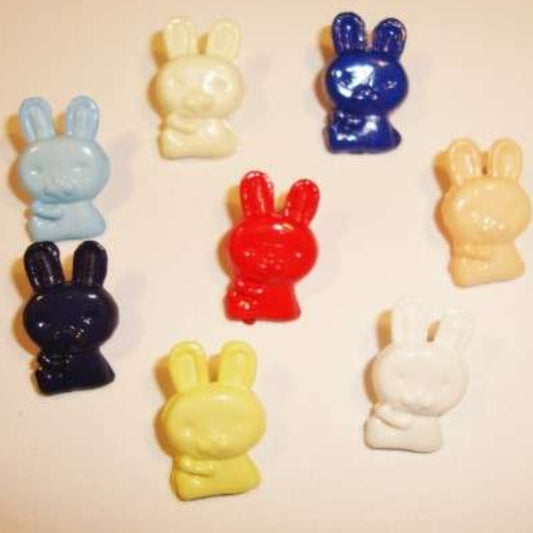 100 baby rabbit shape buttons Size 10mm X 17mm choice of colour
