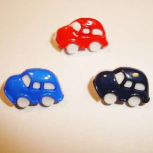 100 car shape buttons size16mm x 11mm choice of colours