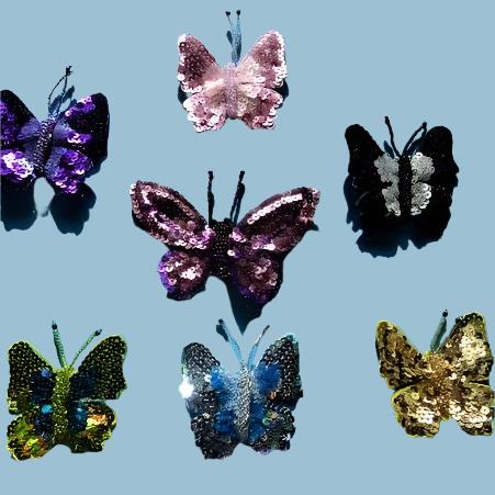 Sequin and bead brooch Butterfly choice of colour size varies 7cm to 10cm clearance