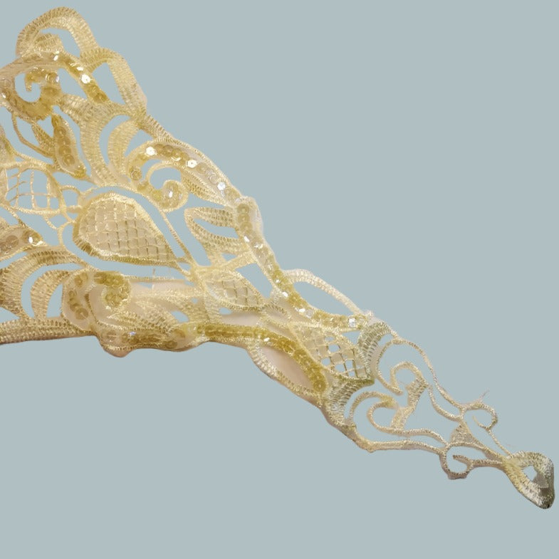 5 Lace motif with sequins 28cm x 17cm choice of colour clearance