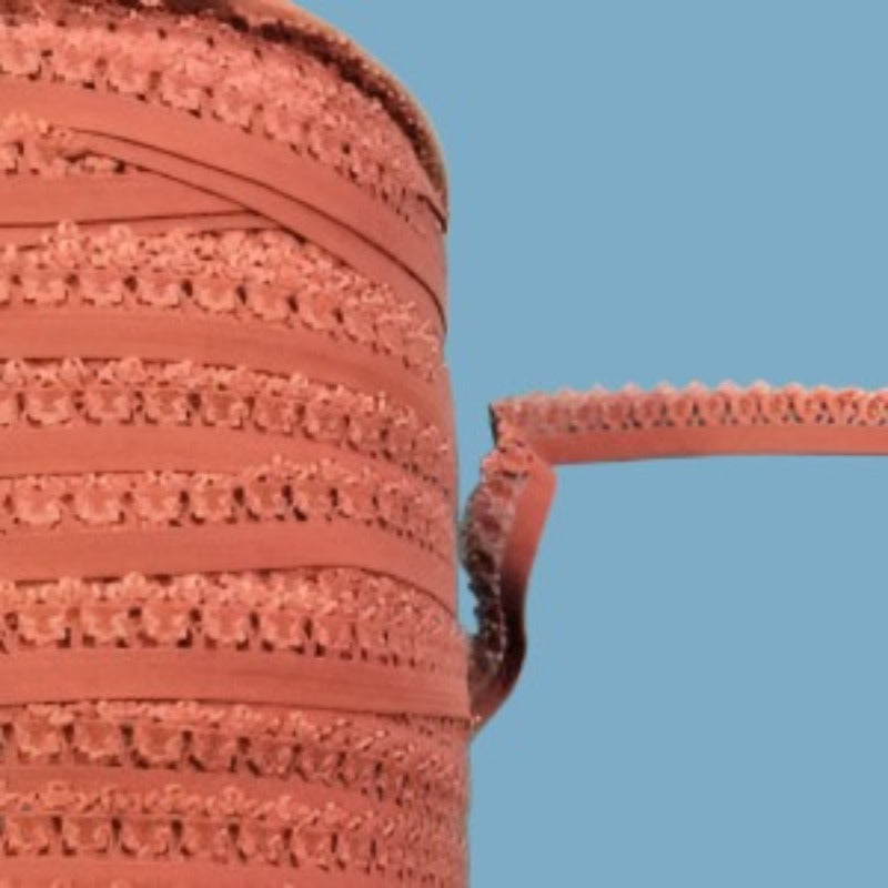 120 metre reel of taupe lace elastic 14mm wide clearance