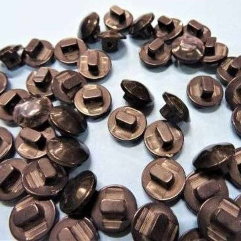 50 dark grey shiny shank buttons size 11mm clearance