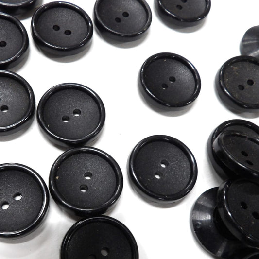 50 black cup ring edge buttons size 21mm clearance