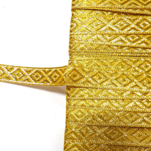 16.5 metres of gold metallic ribbon type braid with diamond pattern Dovecraft brand clearance