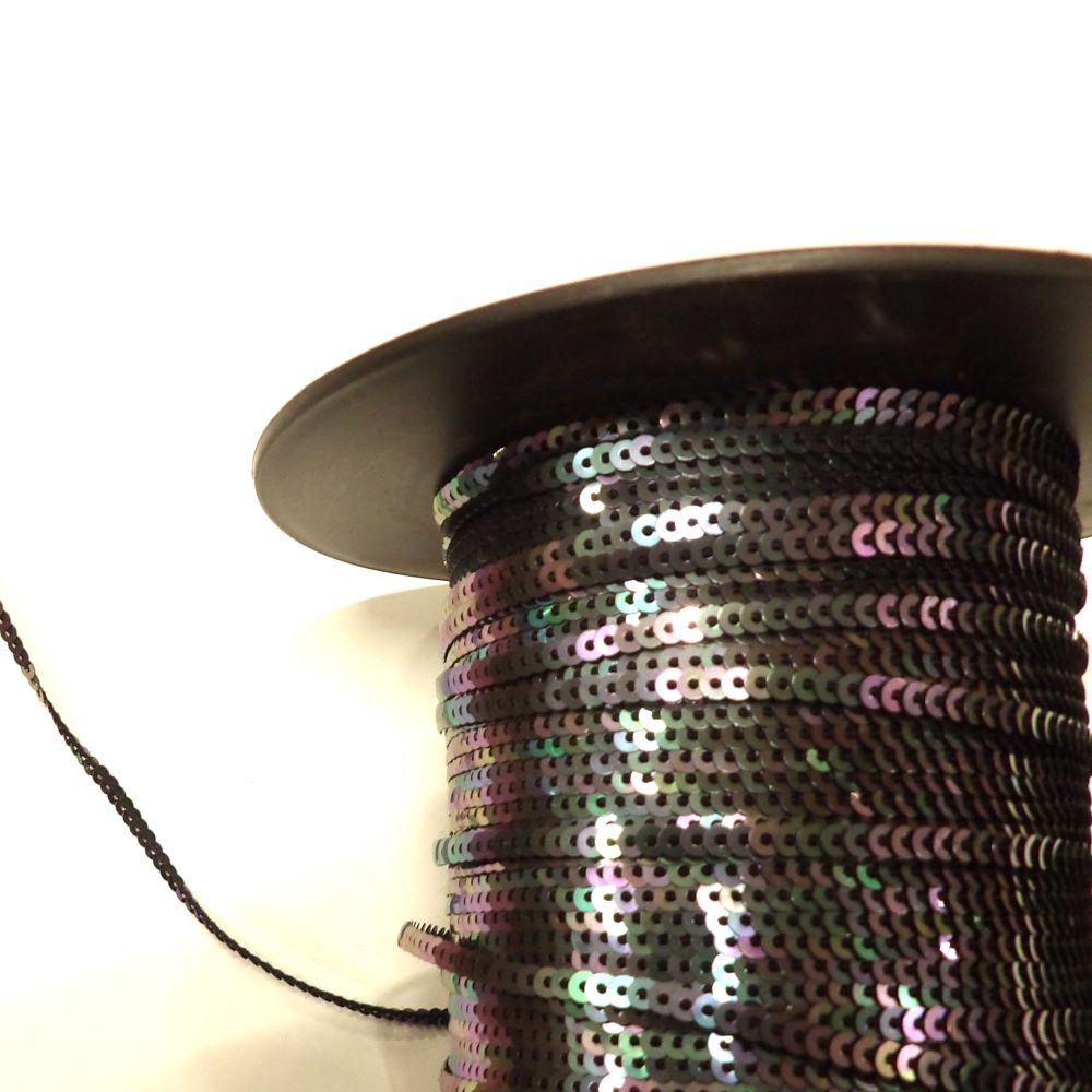 20 metre dark multi colour MINI strung sequins 3mm wide loose in a bag clearance