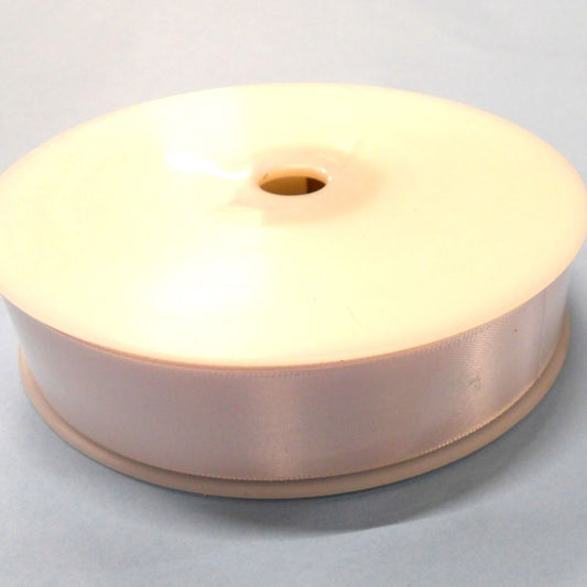 50 metre reel of 25mm WHITE double satin ribbon