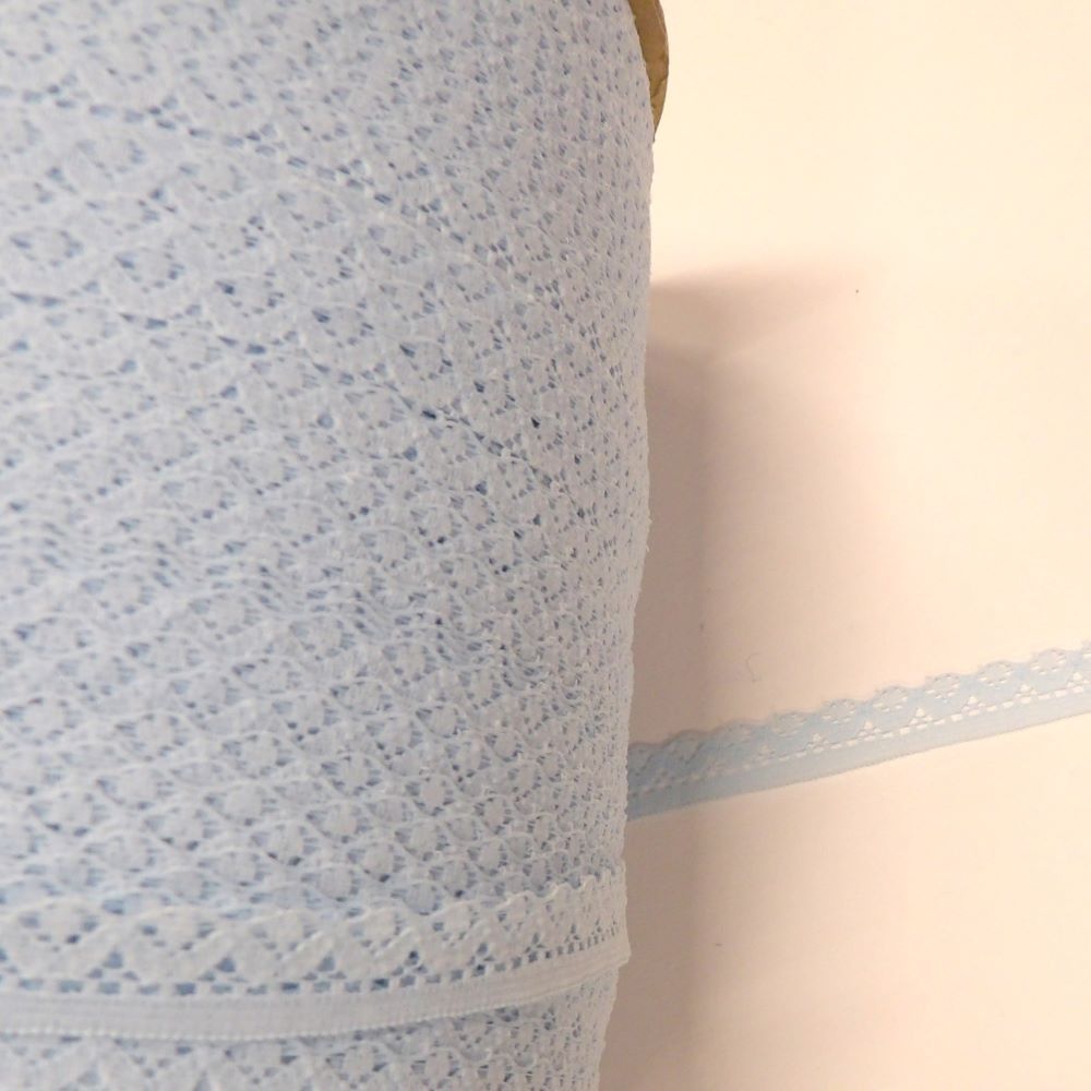 430 metres approximately of light blue lace 11mm wide clearance