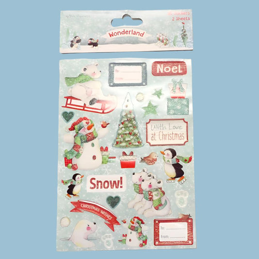 6 Cards of Christmas Wonderland stickers