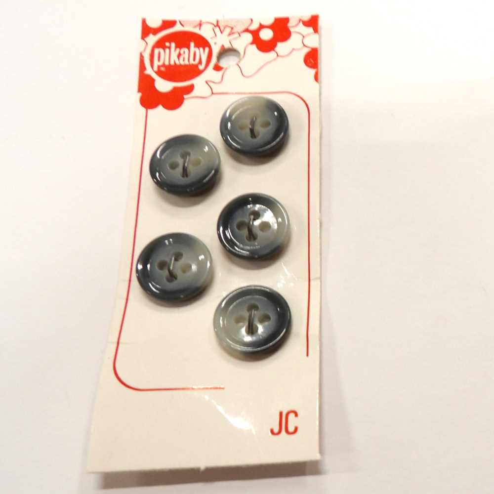 10 cards of dark grey / mid grey 4 hole buttons with 5 on each card 13mm clearance Pikaby Brand Vintage