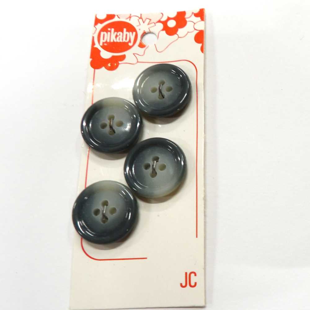 10 cards of dark grey / mid grey 4 hole buttons with 4 on each card 19mm clearance Pikaby Brand Vintage