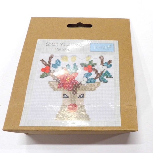 Small Christmas Reindeer cross stitch kit