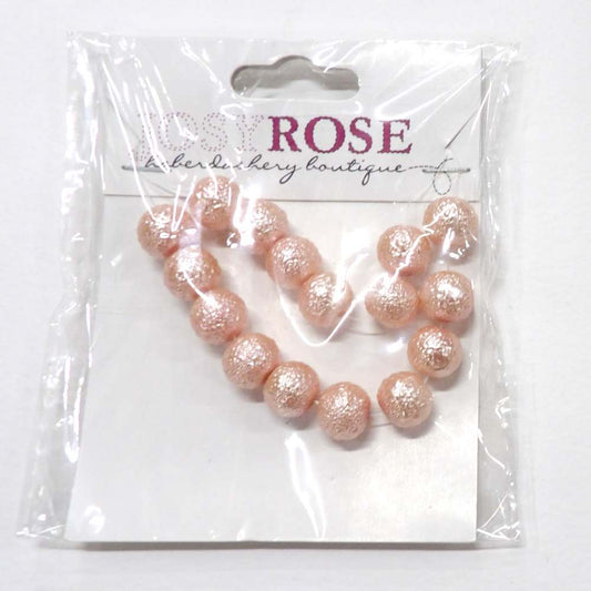 Card of 16 pink shiny beads size 9mm Josy Rose Brand