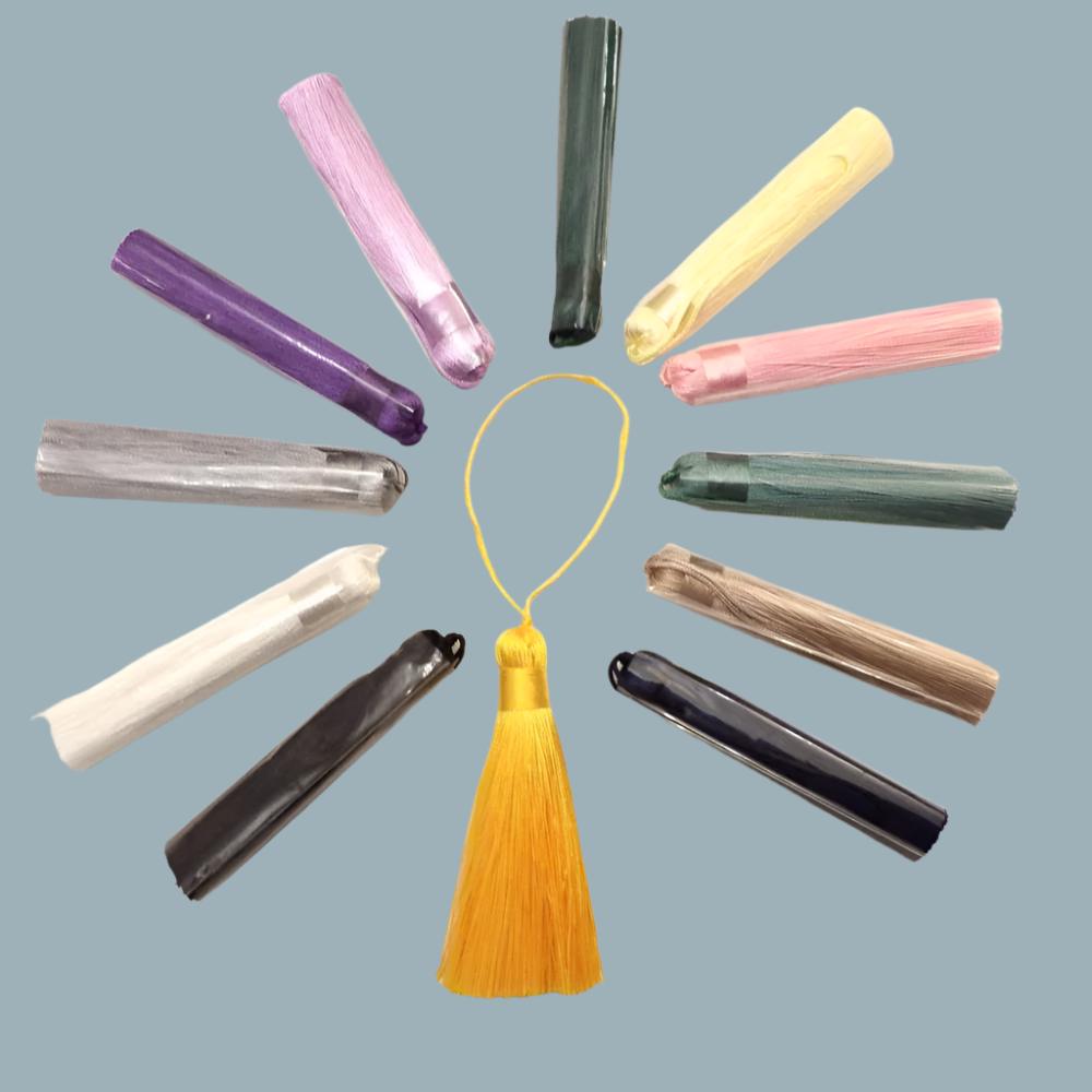 10 silky tassels choice of colour size without the loop 75mm / 3 inch clearance