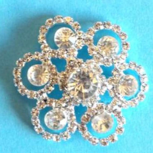 Flower Design Sparkly Diamantes Flat Back Trim size 48mm clearance