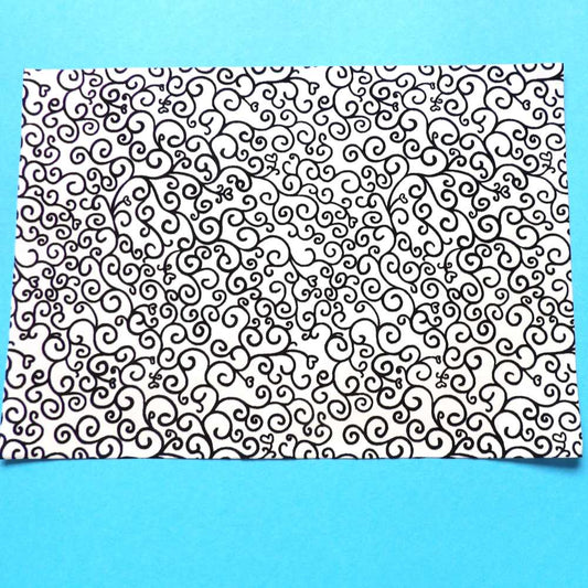 10 sheets of A4 Fancy Paper with raised paten Like Velvet / Flocked white and black clearance