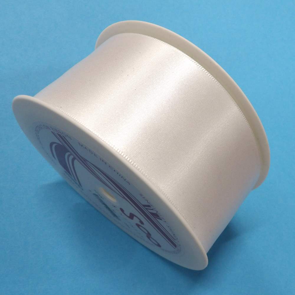 25 metre reel of White colour number 1 double satin ribbon Sinfinity Shindo Brand size  50mm / 2 inch Clearance