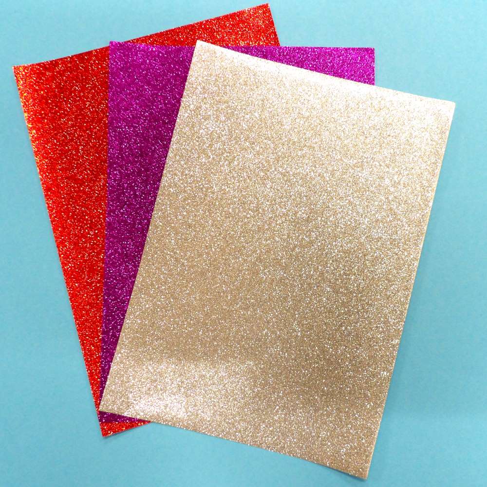 10 sheets of size A4 glitter thin card / paper choice of colour