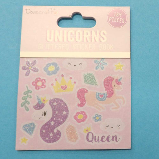 6 Small Books of Stickers Unicorn Design Size 13cm x 10cm Dovecraft Brand