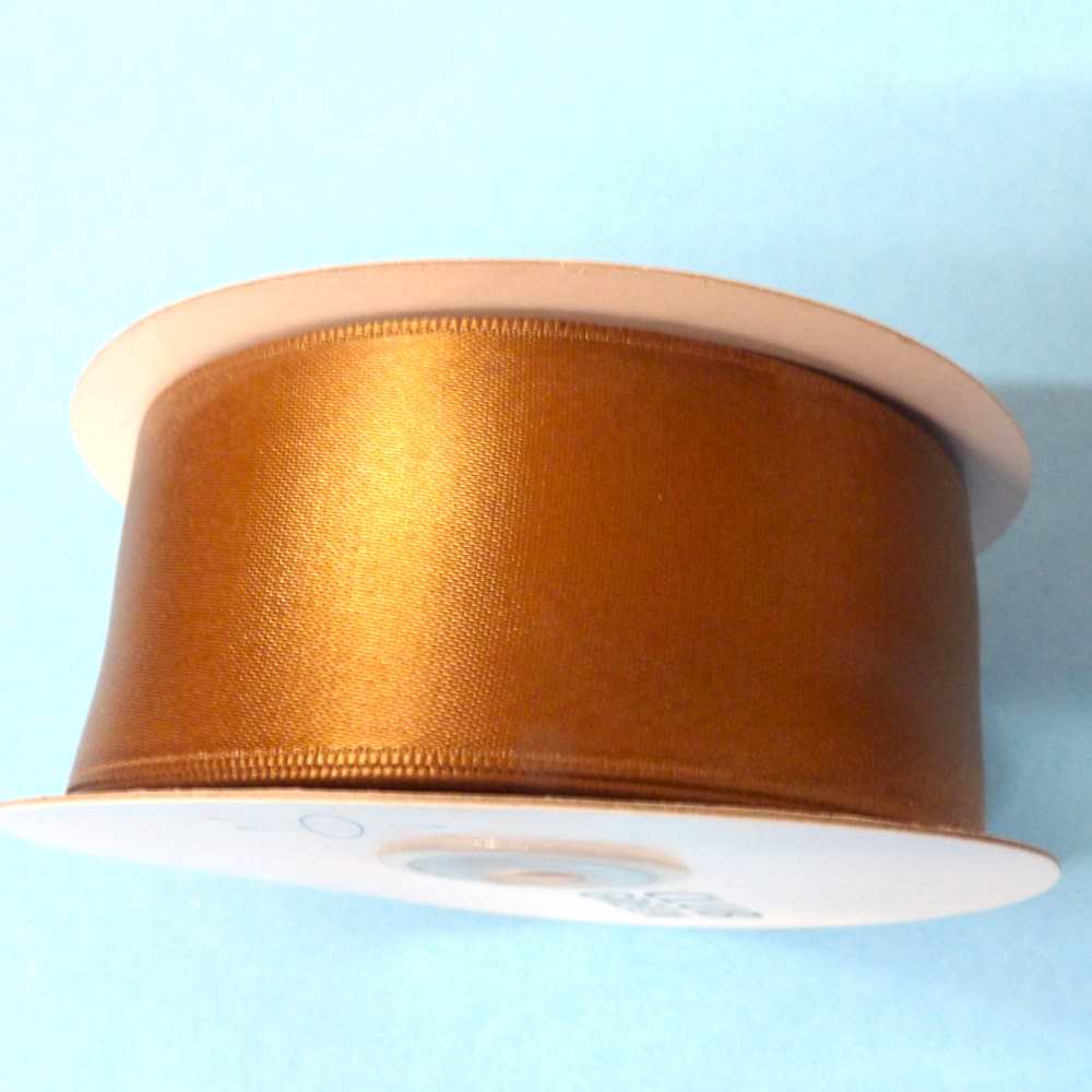 25 metre Reel Of Brown 38mm double satin ribbon clearance