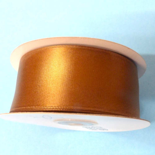 25 metre Reel Of Brown 38mm double satin ribbon clearance