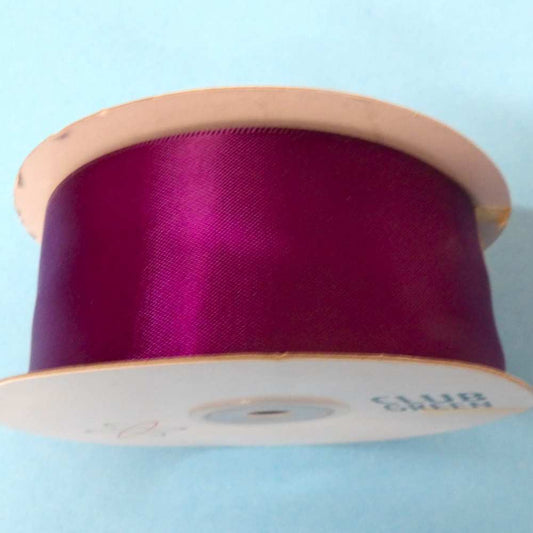 25 metre Reel Of Plum 38mm double satin ribbon clearance