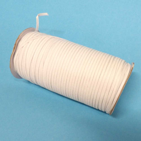 200 metre reel of WHITE SOFT narrow flat elastic 3mm wide clearance