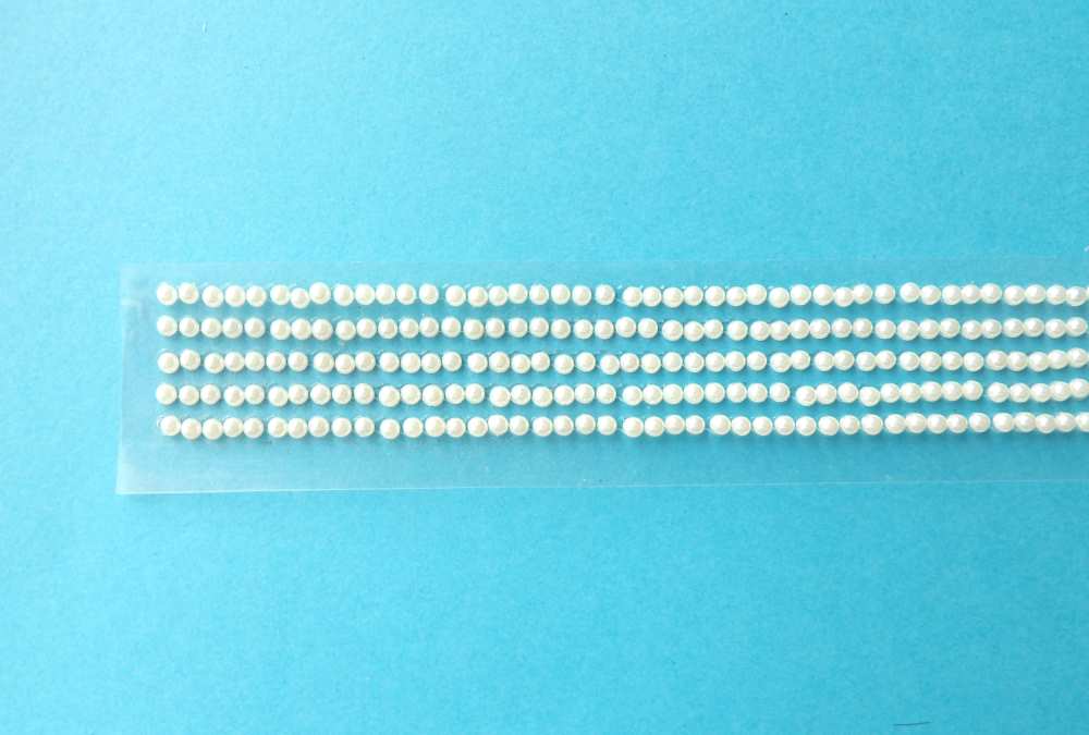 10 strips of ivory Pearl Self Adhesive Sticker 500 x 3mm - size 22mm wide 31cm long  clearance