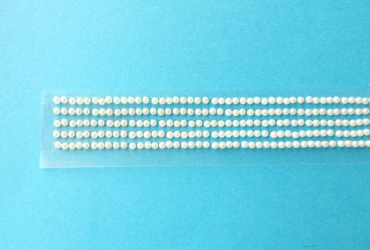 10 strips of ivory Pearl Self Adhesive Sticker 500 x 3mm - size 22mm wide 31cm long  clearance