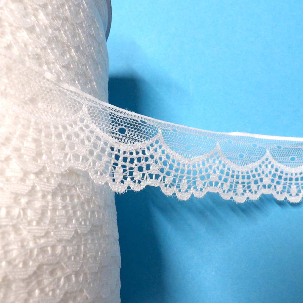 10 metres of white lace 40mm wide loose in a bag clearance