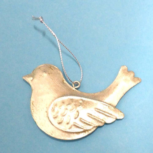 Silver Colour Bird with hanging loop and silver string size 8cm x 6cm clearance