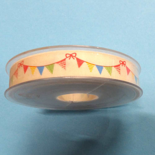 20 metres of cream type ribbon bunting design 15mm wide