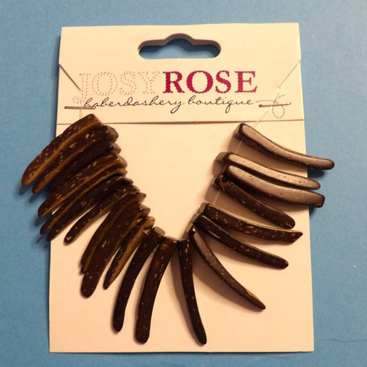 Card of Dark Brown Spike design beads size 30mm Josy Rose Brand