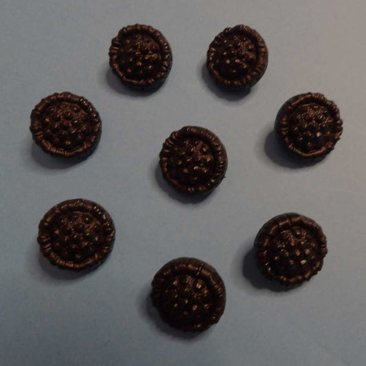 100 Black Patterned Shank buttons size 17mm clearance